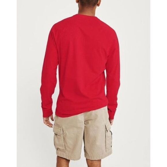 Abercrombie & Fitch Sweater Men Red Lightweight Wool Blend Knit Size Small - Picture 2 of 5